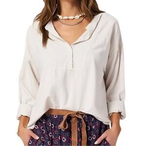 NEW XIRENA Macyn Top Washed Ivory 100% Silk Shirt SMALL Quiet Luxury NWT
